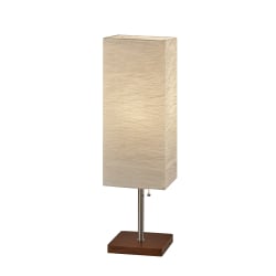 Adesso® Dune Table Lamp, 26"H, White Shade/Walnut Base