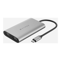 Targus® Sanho HyperDrive Dual 4K HDMI™ 10-In-1 USB-C Hub, Space Gray, HDM1
