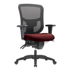 WorkPro® 9500XL Series Big & Tall Ergonomic Mesh/Premium Fabric Mid-Back Chair, Black/Burgundy, BIFMA Compliant