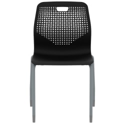 HON Etch 4-Leg Plastic Shell Armless Stacking Chairs, Regatta/Textured Titanium, Set Of 2 Chairs