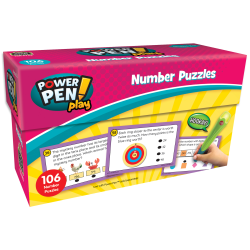 Teacher Created Resources Power Pen Play Cards, Number Puzzles, Set Of 53 Cards, Grades 2 To 3