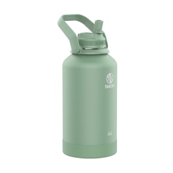 Takeya Actives Insulated Reusable Stainless Steel Water Bottle With Straw Lid, 64 Oz, Cucumber