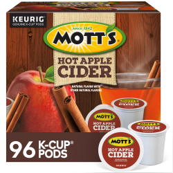 Mott's Apple Cider Keurig Single-Serve K-Cup Pods, 24 Pods Per Pack, Case Of 4 Packs