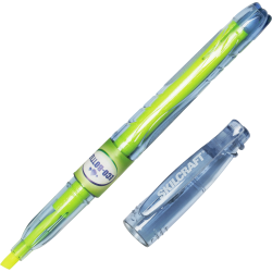 SKILCRAFT® 100% Recycled Barrel Highlighters, Chisel Point, Fluorescent Yellow, Pack Of 12