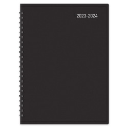 Office Depot® Brand 18-Month Weekly/Monthly Academic Planner, 6" x 8", 30% Recycled, Black, July 2023 to December 2024