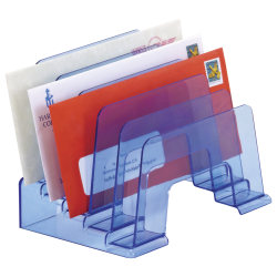 Officemate Blue Glacier Incline Sorter, 6 1/16" x 8" x 5 1/2", Blue
