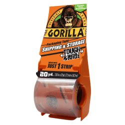 Gorilla Tough And Wide Packaging Tape, 2.83" x 20 Yd., Clear