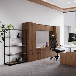 VARI 5-Tier Open Shelf, 55-1/2"H x 30-1/2"W x 13-1/2"D, Walnut