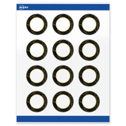 Avery® Printable Labels With Sure Feed® Technology, S00-ETJ, Round, 2", Glossy White With Preprinted Black/Gold Vein Border, Pack Of 120