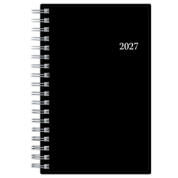2027 Blue Sky Passages/Solid Black Weekly/Monthly Planning Calendar, 3.625x6.125, Safety Wirebound Safety, 162303