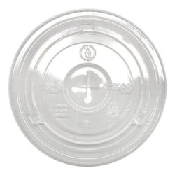 Karat Earth Flat PLA Cup Lids For 12-24 Oz Cups, Clear, Pack Of 1,000 Lids