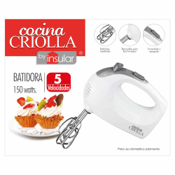 Cocina Criolla 5-Speed Hand Blender, White