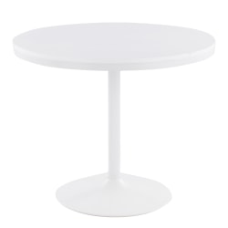 LumiSource Dakota Dining Table, 29-3/4"H x 36"W x 36"D, White/White