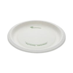 Pactiv Evergreen EarthChoice® Pressware® Compostable Dinnerware, Plates, 9", White, Carton Of 450 Plates