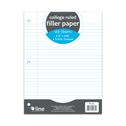C-Line Filler Paper, 8" x 10-1/2", College Rule, 100 Sheets Per Ream, White, Pack Of 36 Reams