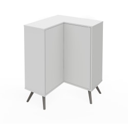 Bestar Krom 27"W Corner Storage Cabinet With Metal Legs, White
