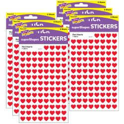 TREND Red Hearts superShapes Stickers, 800 Per Pack, 6 Packs