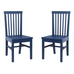 Linon Brockton Side Accent Chairs, Navy, Set Of 2 Chairs