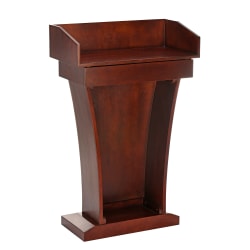 Alpine AdirOffice Stand-Up Floor Podium Lectern With Drawer And Storage Area, 43-5/16"H x 27-9/16"W x 14"D, Cherry