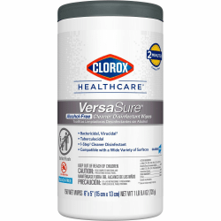 Clorox Healthcare VersaSure Disinfectant Wipes, 6" x 5", White, Tub Of 150 Wipes