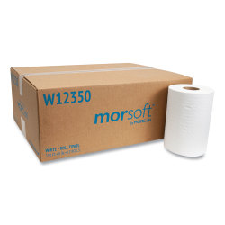 Morcon Tissue Morsoft® Universal Roll Towels, 1-Ply, 8" x 350 ft, White, 12 Rolls/Carton