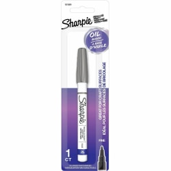Sharpie Oil-Based Paint Markers - Fine Marker Point - Silver Ink - Oil Based - Metal Barrel - 1 Pack