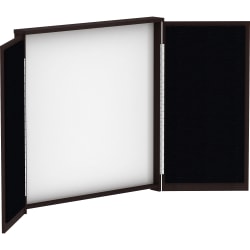 Lorell® Dry-Erase Whiteboard Presentation Cabinet, 47-5/16"H x 47-5/16"W x 4-13/16"D, Black