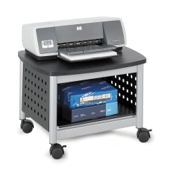Safco® Scoot™ Under-Desk Printer Stand, 14-1/2"H x 20-1/4"W x 16-1/2"D, Black/Silver