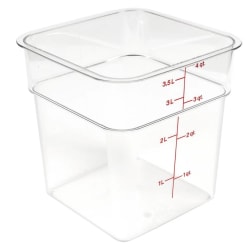 Cambro Square Food Storage Containers, 4-Quart, Clear, Pack Of 6 Containers
