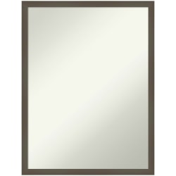 Amanti Art Non-Beveled Rectangle Wood Framed Bathroom Wall Mirror, 25-1/2"H x 19-1/2"W x 1"D, Svelte Clay Gray