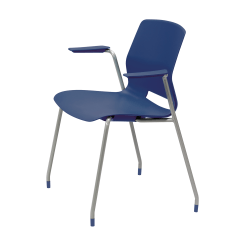 KFI Studios Imme Stack Chair With Arms, Navy/Silver