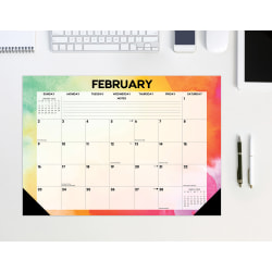 2025 Willow Creek Press Monthly Desk Pad Calendar, 17" x 12", Rainbow Gradient, January 2025 To December 2025, 47842