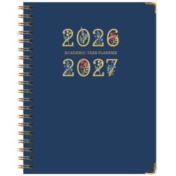 2026-2027 Excello Brands 14-Month Academic Year Hardcover Weekly/Monthly Fashion Planner, 8-1/2" x 11", Navy Gold Numbers, May To June, Total Qty 1