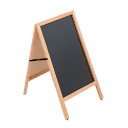 Azar Displays 2-Sided A-Frame Chalkboard, 30 3/4" x 23 1/2", Oak Wood Frame