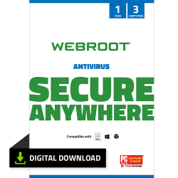 Webroot® Antivirus Protection 3 Device, 1-Year Subscription