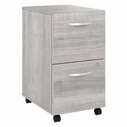 Bush Business Furniture Hybrid 28"D Vertical 2-Drawer Mobile File Cabinet, Platinum Gray, Delivery