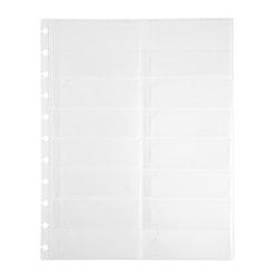 TUL® Discbound Notebook Business Card Pages, Letter Size, Clear, 14 Pockets Per Page, Pack Of 3 Pages