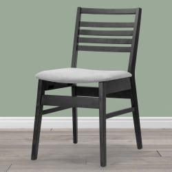 Glamour Home Audrey Upholstered Fabric Dining Accent Chairs, Light Gray/Black, Pack Of 2 Chairs