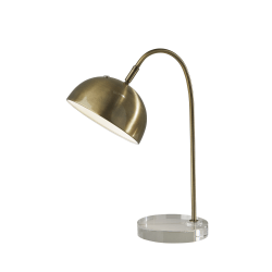 Adesso® Simplee Dome LED Task Lamp, 17-7/8"H, Antique Brass/Clear