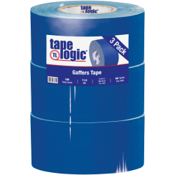 Tape Logic Gaffers Tape, 3" x 60 Yd., 11 Mil, Blue, Case Of 3 Rolls