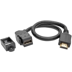 Tripp Lite HDMI Agled Cable With Ethernet Keystone Panel Mount Extension, 1'