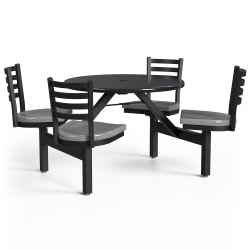 Palmer Hamilton Covey Outdoor Cluster Table With 4 Seats, 29" x 54", Obsidian/Steel Gray