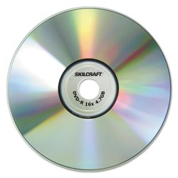 SKILCRAFT® Branded Attribute DVD-R Media Discs, Pack of 25 Discs (AbilityOne 7045015155372)