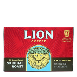Lion Coffee Single Serve Pods, Original Roast, Pack Of 12 Pods