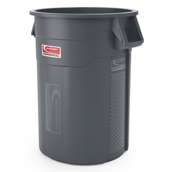 Suncast® Commercial Oval HDPE Utility Trash Can, 55 Gallons, Gray