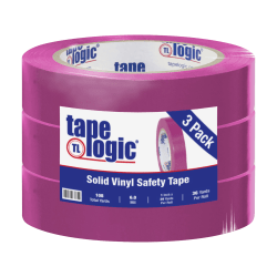 BOX Packaging Solid Vinyl Safety Tape, 3" Core, 1" x 36 Yd., Purple, Case Of 3