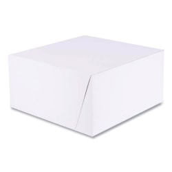 SCT® 1-Piece Non-Window Bakery Boxes, 5"H x 10"W x 10"D, White/Kraft, Bundle Of 100 Boxes