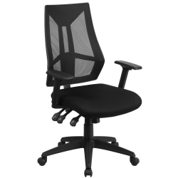 Flash Furniture High Back Mesh Multifunction Swivel Ergonomic Task Office Chair with Adjustable Arms, Black