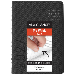AT-A-GLANCE® Contemporary 2027 Weekly Monthly Planner, Charcoal, Small, 5" x 8"