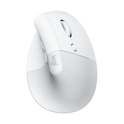 Logitech Lift Vertical Ergonomic Mouse (Off-white) - Optical - Wireless - Bluetooth/Radio Frequency - Off White - USB - 4000 dpi - Scroll Wheel - 6 Button(s) - Small/Medium Hand/Palm Size - Right-handed Only